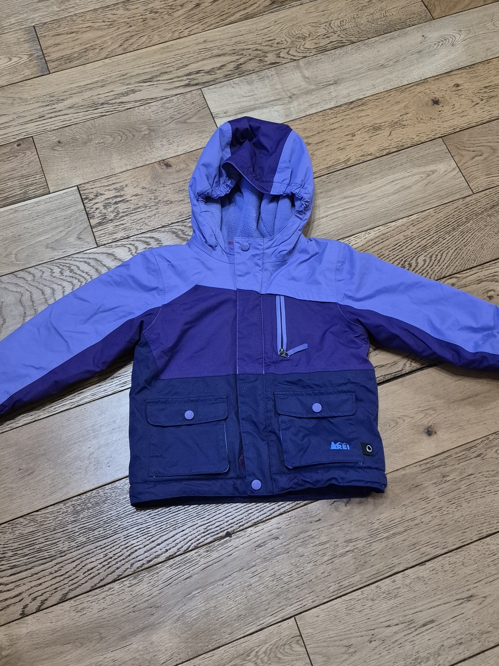Kids Purple Hooded Winter Jacket